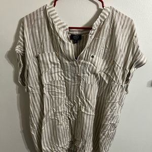 Cream and gold women’s blouse with gold accents